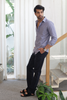 Navy Blue Regular Fit Mid Rise Cotton Chinos Pant