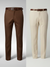 Cream And Dark Coffee Stretch Pant Combo
