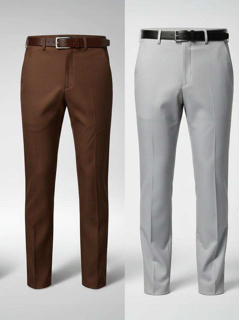 Light Grey And Dark Coffee Everyday Stretch Pant Combo