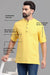 Yellow Airy Linen Short Kurtas for Men