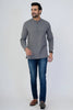 Grey Airy Linen Short Kurtas for Men