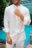 White Airy Linen Short Kurtas for Men