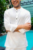 White Airy Linen Short Kurtas for Men