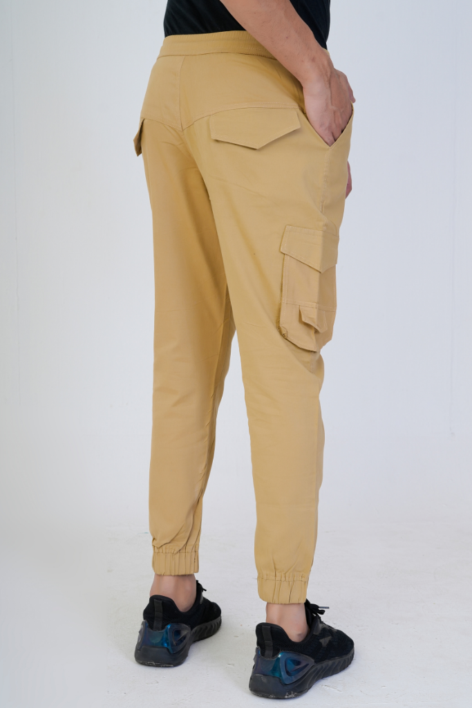 Men's Cotton Cargo Jogger Pants Khaki
