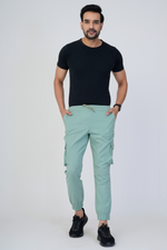 Men's Cotton Cargo Jogger Pants Mint Green