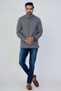 Grey Airy Linen Short Kurtas for Men