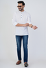 White Airy Linen Short Kurtas for Men