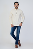 Ecru Airy Linen Short Kurtas for Men