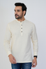 Ecru Airy Linen Short Kurtas for Men