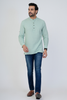 Mint Green Airy Linen Short Kurtas for Men