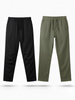 Black and Olive Loose Fit Cotton Pants Combo