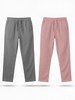Grey and Rose Taupe Loose Fit Cotton Pants Combo