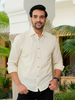 Beige Airy Linen Shirts for Men