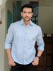 Sky Blue Airy Linen Shirts for Men