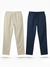 Beige and Navy Blue Loose Fit Cotton Pants Combo