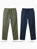 Olive and Navy Blue Loose Fit Cotton Pants Combo