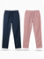Navy Blue and Rose Taupe Loose Fit Cotton Pants Combo