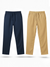 Navy Blue and Khaki Loose Fit Cotton Pants Combo