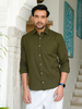 Olive Airy Linen Shirts for Men