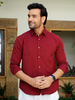 Deep-Red Airy Linen Shirts for Men