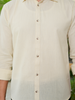 Beige Airy Linen Shirts for Men