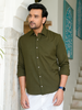 Olive Airy Linen Shirts for Men