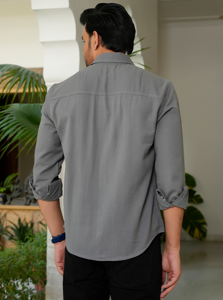 Grey Airy Linen Shirts for Men
