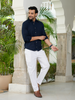 Navy Blue Airy Linen Shirts for Men