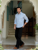 Sky Blue Airy Linen Shirts for Men