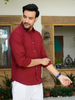 Deep-Red Airy Linen Shirts for Men