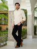 Beige Airy Linen Shirts for Men