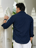 Navy Blue Airy Linen Shirts for Men