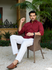 Deep-Red Airy Linen Shirts for Men