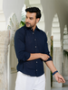 Navy Blue Airy Linen Shirts for Men