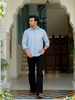 Sky Blue Airy Linen Shirts for Men