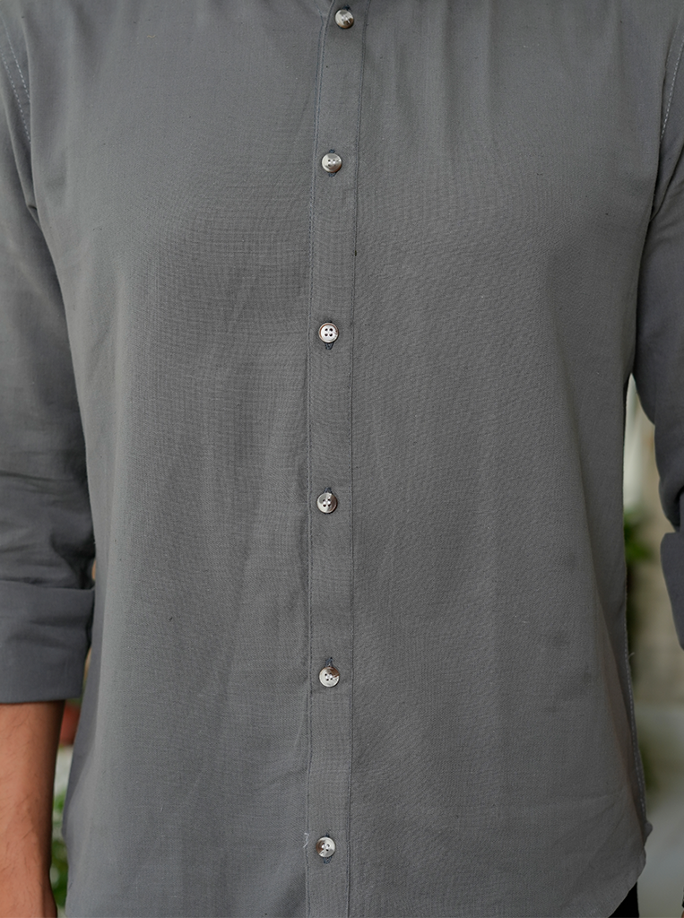 Grey Airy Linen Shirts for Men