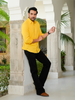 Yellow Airy Linen Shirts for Men