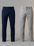 Light Grey and Navy Blue Chinos Pants Combo