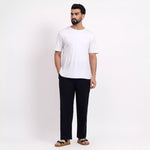 Black Men's Loose Fit Cotton Pant