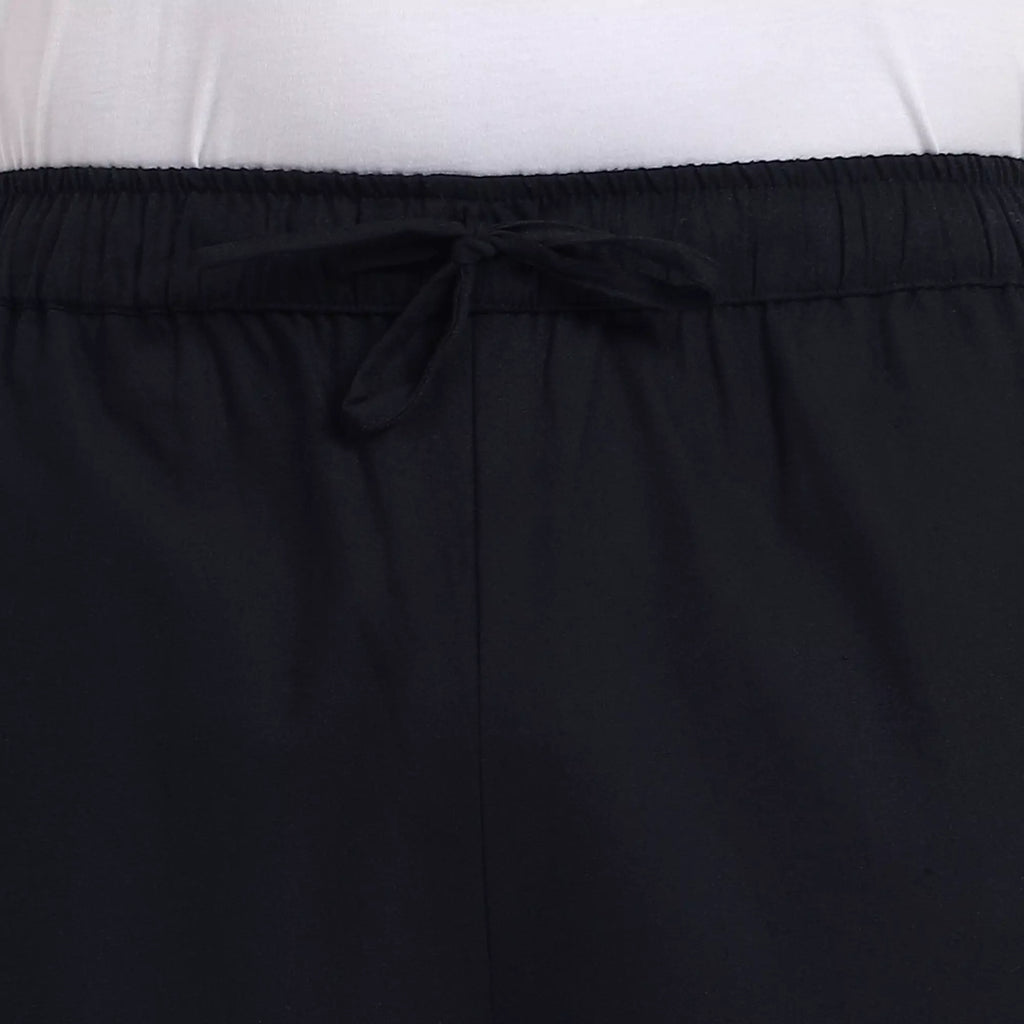 Black Men's Loose Fit Cotton Pant