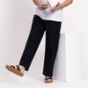 Black Men's Loose Fit Cotton Pant