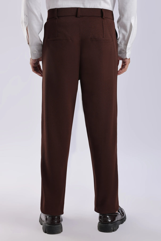 Dark Coffee Peanut Stretchable Trouser for Men