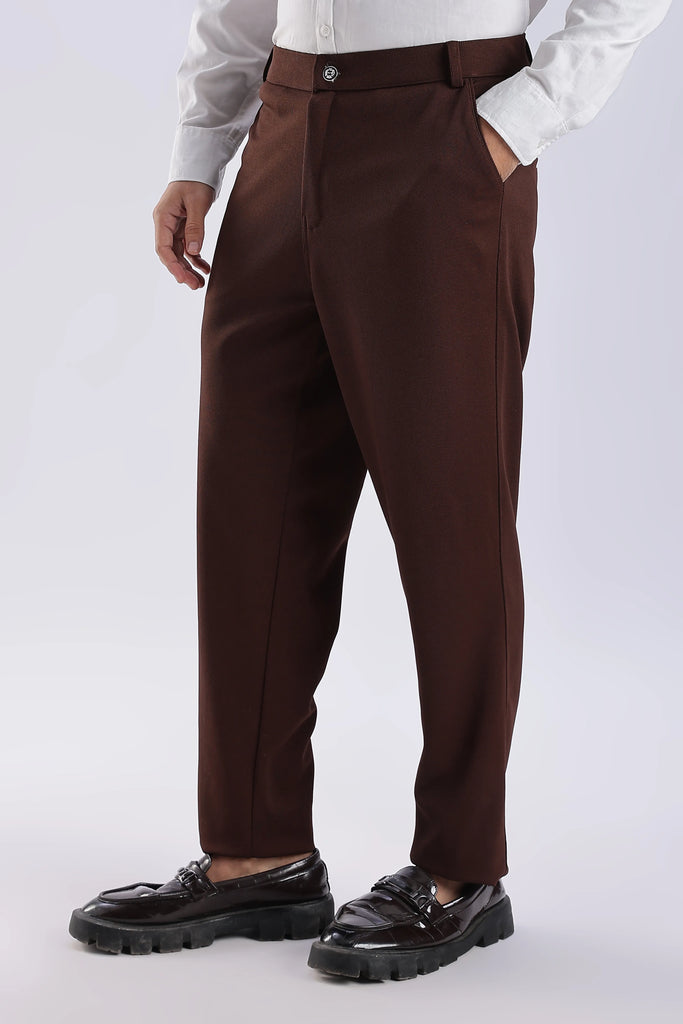 Dark Coffee Peanut Stretchable Trouser for Men