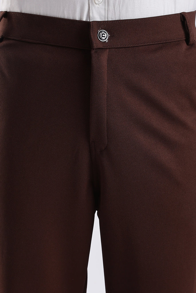 Dark Coffee Peanut Stretchable Trouser for Men