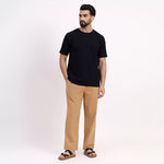 Khaki Men's Loose Fit Cotton Pant