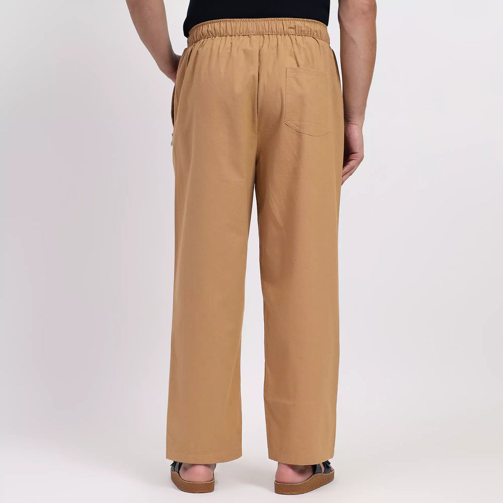 Khaki Men's Loose Fit Cotton Pant