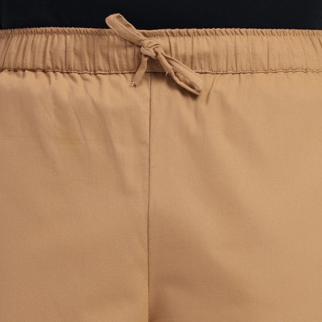Khaki Men's Loose Fit Cotton Pant