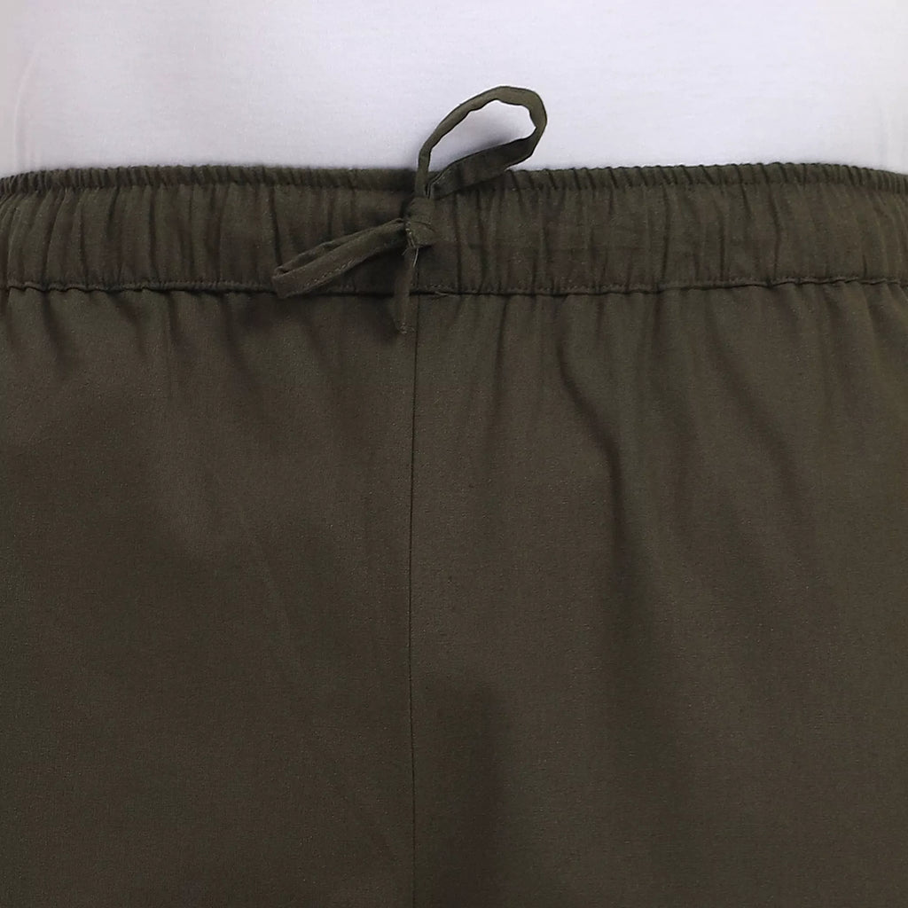 Olive Men's Loose Fit Cotton Pant