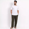 Olive Men's Loose Fit Cotton Pant