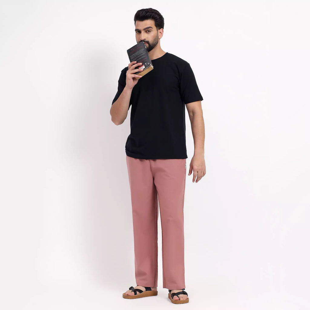 Rose Taupe Men's Loose Fit Cotton Pant